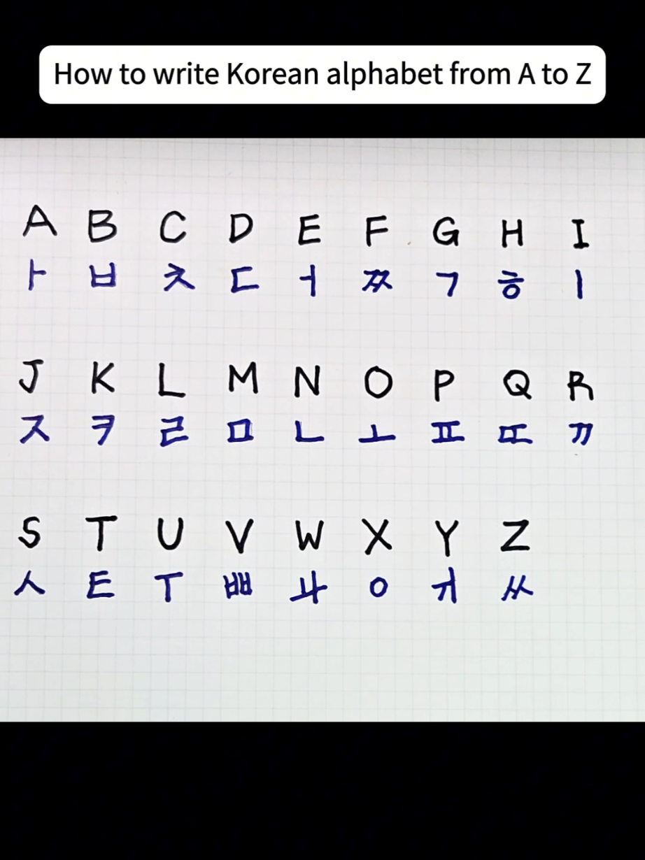 How to write Korean Alphabet from A to Z #korea #alphabet #koreanlanguage #learnkorean 
