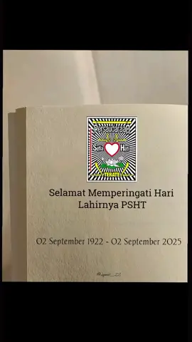 SUGENG AMBAL WARSO PSHT🪷🤝 02_SEPTEMBER 1922 >>>02_SEPTEMBER 2025 ...mugio PSHT selalu tetap jaya kekal abadi selama lamanya .....#PSHT #pshtpusatmadiun #fypviralシ #fypシ゚ #jowoambyar 