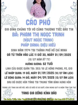 Diễn viên Ngọc Trinh Qua “Đời”