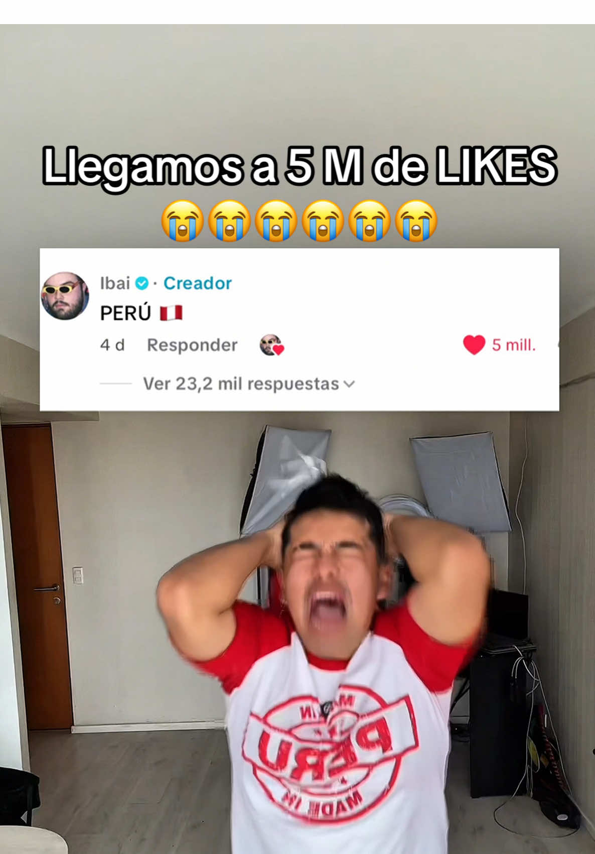 Perú llegó a 5 millones de Likes y es nuevo récord mundial de likes en un comentario en TikTok 🥳🥳🥳🥳 #ibai #mundialdedesayunos #perú #record #peruesclave 