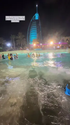 Wild Wadi Splash Park is open until 10 PM every Saturday  #WildWadi #SplashPark #DubaiFun #SaturdayVibes #WaterAdventure 