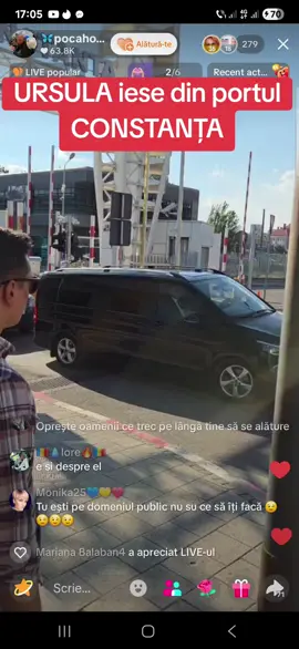Ursula iese din Portul Constanța,  o singura femeie a asteptat-o si a protestat !  Mulțumesc Pocahontas ptr că ești româncă adevărată  !