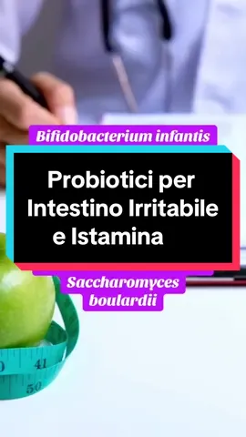 INTESTINO IRRITABILE & ISTAMINA … | probiotici utili per ridurla Molti studi indicano che i pazienti con IBS hanno una maggiore prevalenza di batteri intestinali che producono istamina, il che potrebbe contribuire all'ipersensibilità viscerale e al dolore addominale L'istamina è una sostanza chimica che il nostro corpo produce in risposta a vari stimoli: è coinvolta nelle reazioni allergiche, nella regolazione della secrezione gastrica, nel ritmo sonno-veglia e nella funzione immunitaria Chi soffre di IBS spesso sviluppa una condizione chiamata ipersensibilità viscerale... L'istamina si inserisce in questo quadro come amplificatore del dolore. Quando presente in eccesso, attiva mastociti (cellule immunitarie) che rilasciano mediatori infiammatori e sensibilizzano i nervi intestinali Alcuni ceppi probiotici riducono gli effetti dell'istamina nel corpo sostenendo i mastociti, riducendo i mediatori infiammatori :  • Bifidobacterium infantis • Bifidobacterium longum • Bifidobacterium bifidum • Bifidobacterium breve • Lactobacillus plantarum • Lactobacillus rhamnosus • Lactobacillus gasseri • Lactobacillus salivarius • Saccharomyces boulardii