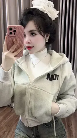 áo khoác nỉ nữ form ngắn vừa #xuhuong #thoitrangnu 