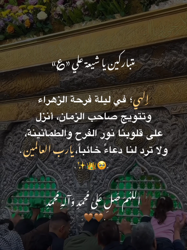 اللهُم آمين يارب🥹🤲🏻🤎. #اللهم_صل_على_محمد_وآل_محمد🤎  #تتويج_صاحب_الزمان🤎 #فرحة_الزهراء🤎  #يا_أهل_البيت🤎 #خادم_المذبوح🤎 