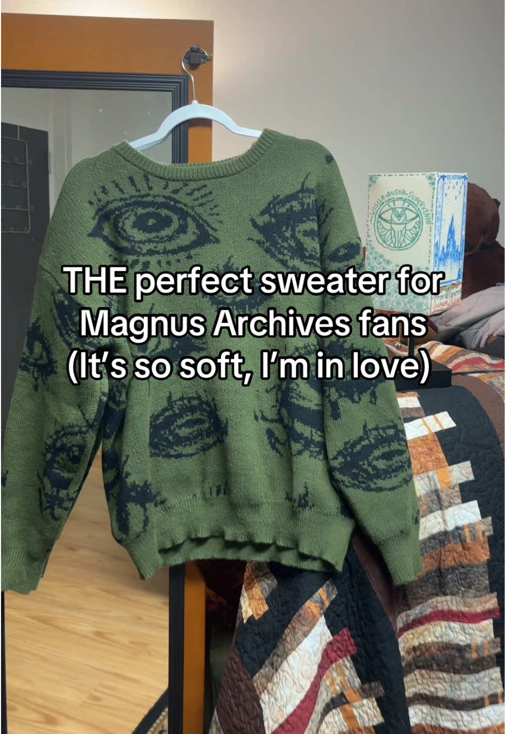 wanted to use the tma theme for the audio, but TikTok shop wouldn’t let me 💪😔 But seriously! I got a free sample of this and it’s SO comfy!! #tma#themagnusarchives#eye#sweater#fyp 