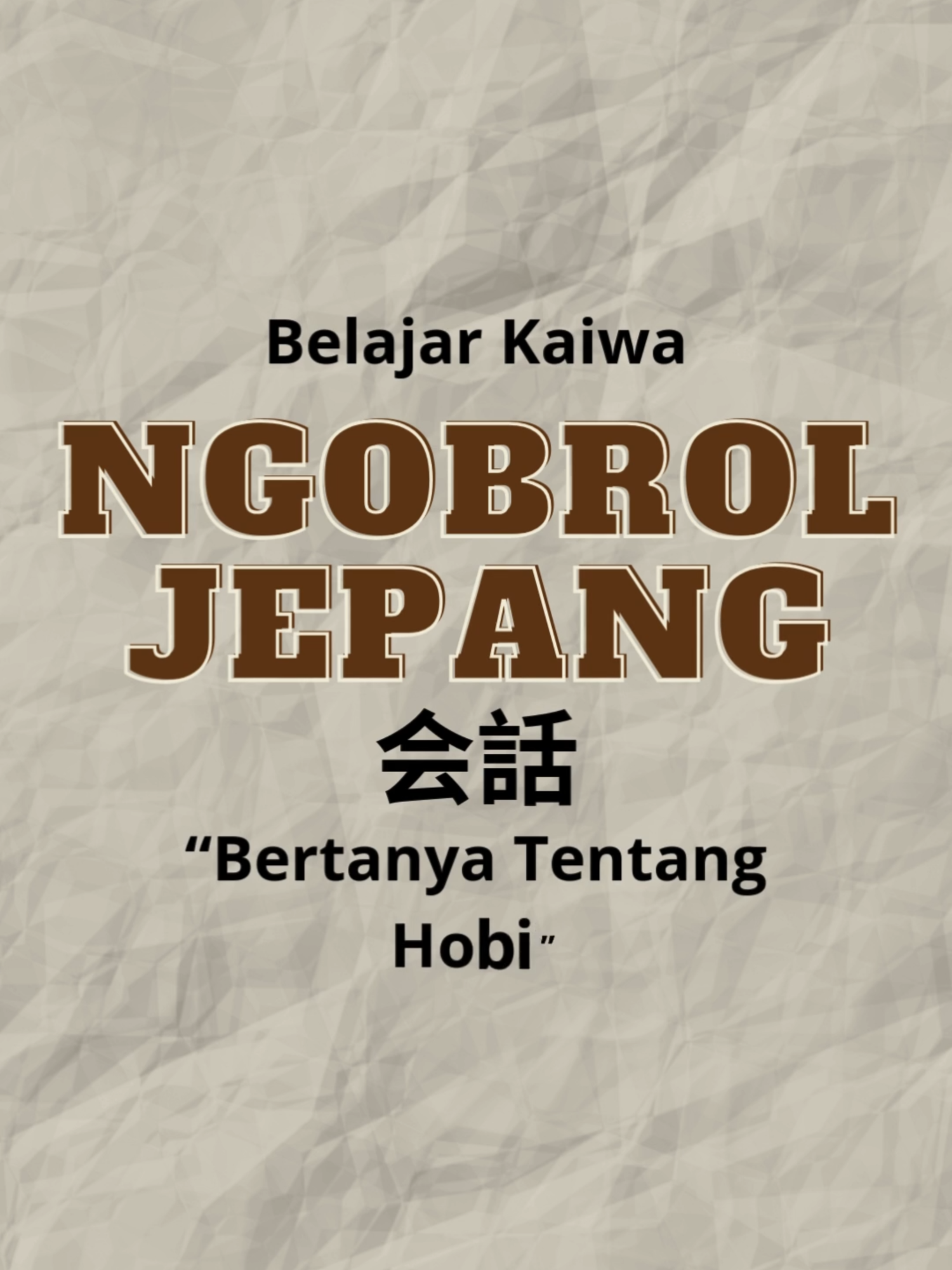 Belajar bahasa Jepang itu harus praktik, apalagi untuk percakapan sehari-hari! Aku coba bikin template percakapan tentang hobi, lengkap dengan contoh pengucapan dan arti. Di sini aku pakai struktur 