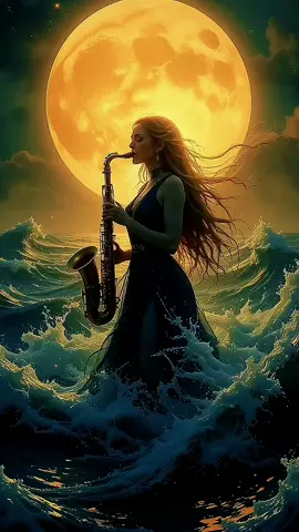 BEAUTIFUL SAXOPHONE MUSIC EMOTIONAL #aiart #saxophone #waves  #emotional #scenery 