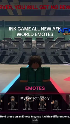 ALL INK GAME NEW AFK WORLD EMOTES #inkgame #roblox #freeshlep #squidgame #squidgamenetflix 