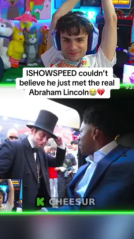 ISHOWSPEED couldn’t believe he just met the real Abraham Lincoln😭💔 #ishowspeed #fyp 