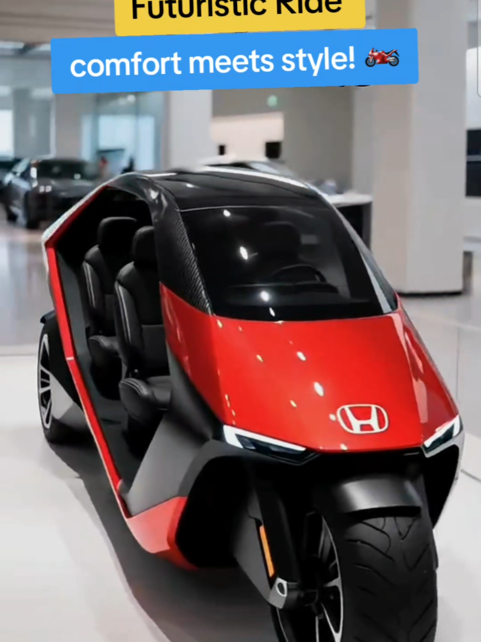 Futuristic ride on a closed motorcycle – comfort meets style! 🏍️💨 #ClosedMotorcycle #EnclosedMotorcycle #CabinBike #FuturisticRide #TrikeLife 