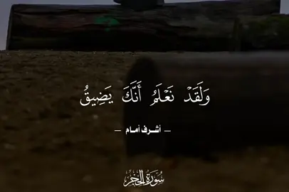 {وَلَقَدۡ نَعۡلَمُ أَنَّكَ يَضِيقُ صَدۡرُكَ بِمَا يَقُولُونَ} #قرآن #quran #تلاوة_خاشعة #قران_كريم #quran_alkarim @أشرف إمام Ashraf Emam l 🤎