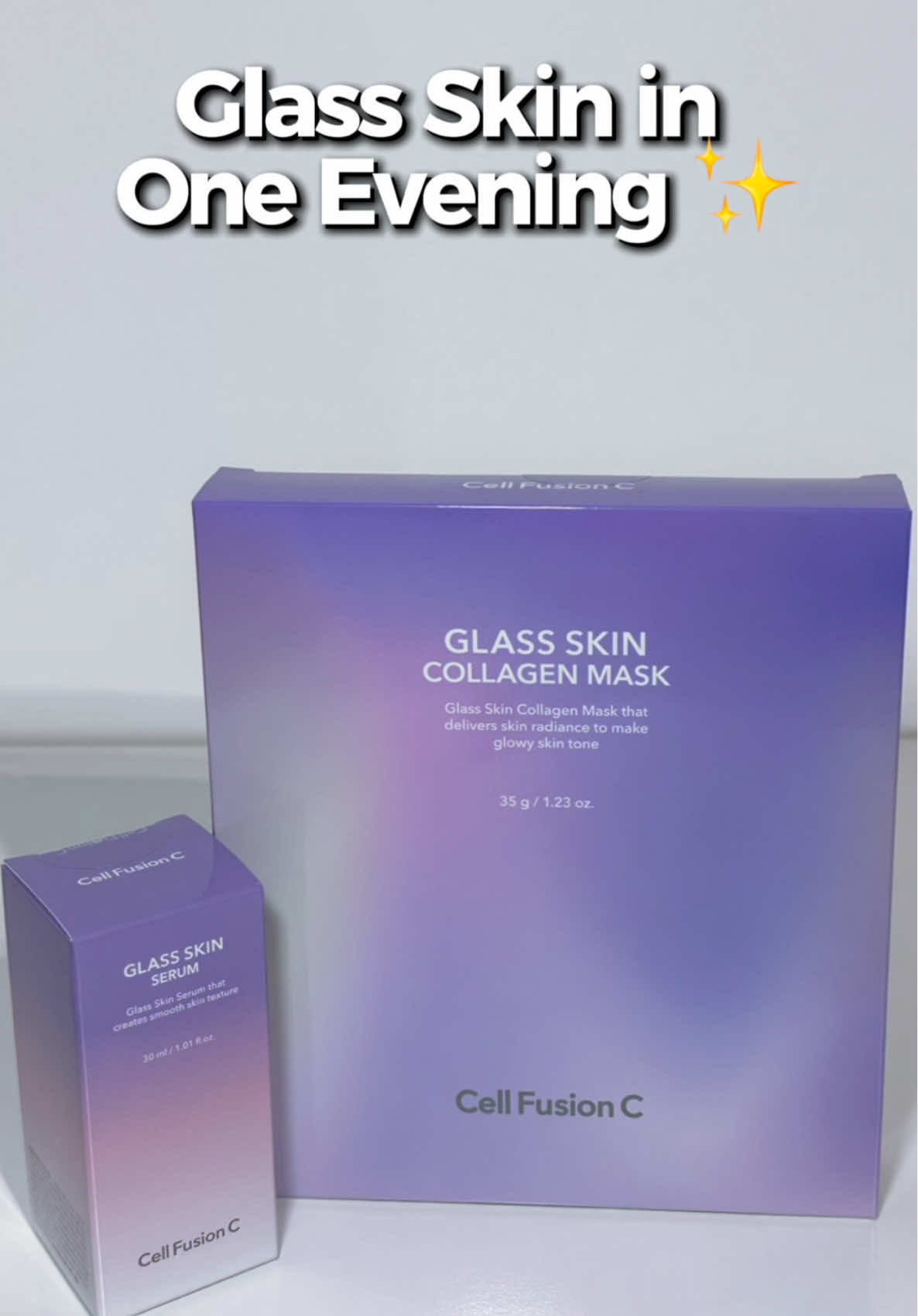 Want to achieve glass skin overnight? 🤍💦 Try this Glass Skin duo by Cell Fusion C!  The glass skin serum deeply hydrates your skin while creating the ideal base for a luminous glass skin makeup finish. Even on days when your skin feels dull or tired, it boosts radiance and moisture, helping your makeup glide on smoothly and glow. 💜 Powered by advanced liposome technology, this serum enhances the delivery of moisturizing ingredients and helps them absorb more efficiently into the skin for longer-lasting hydration — leaving your skin plump, smooth, and radiant from within.  The glass skin mask is enriched with 3 Collagens and Vitamin B3, Cell Fusion C Glass Skin Collagen Mask offers deep hydration and a long-lasting glow, leaving skin glass-like. Perfect for overnight use and can be used for 3 hours —wake up to deeply hydrated, radiant, and noticeably firmer skin. 💜 A blend of three types of potent collagen in varying molecular sizes absorbs deep into the skin to help firm and plump from within, leaving you with a more youthful appearance. #cellfusionc #cellfuer #glassskin #overnightmask #collagenmask    *These products were gifted by Cell Fusion C* @Cell Fusion C Global 