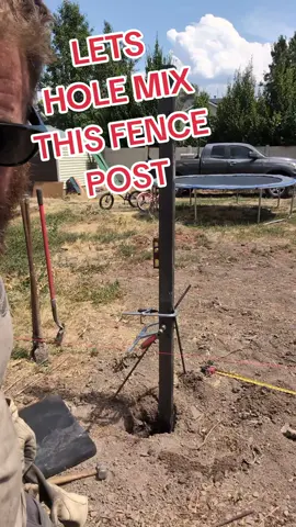 hole mixing posts is the easy less mess way and works just as good as premixing. how do you mix your cement for fence posts  #fence #cement #post #construction #fence 