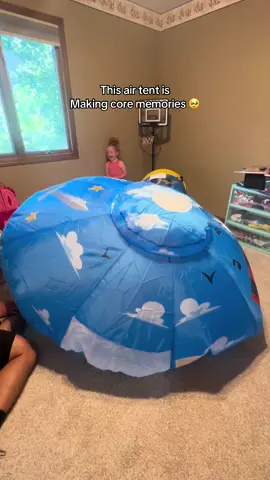 My daughter is obsessed with her air tent🥹#toddlermom #toddleractivities #toddlertoys #corememories 