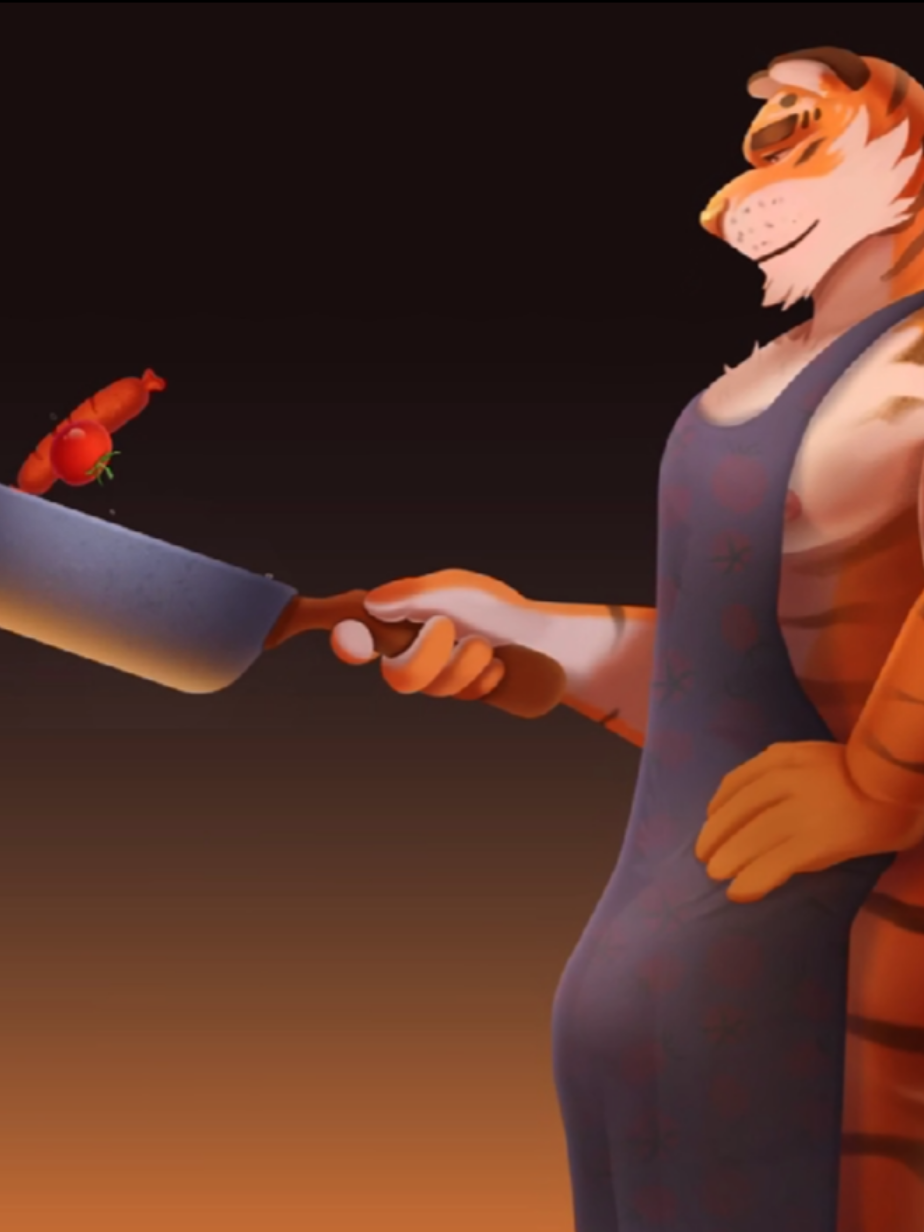 Coocking tiger 🐯🐯🐯 tg:akitorabbit #furry #furryart #furryanimation #animation 