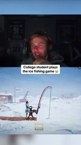 College student plays the ice fishing game 😭 #kickstreaming