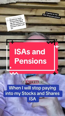 Replying to @spuffy1 this is how I am approaching shifting from contributions to ISAs vs Pensions.  This is not investment advice. When investing, your capital is at risk. Forecasts are not indicative of future performance. Terms and fees may apply.