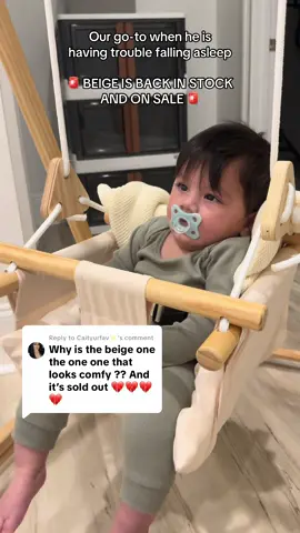 Replying to @Caityurfav✨ beige is back in stock you guys!! Brue loves to fall asleep in his swing and then I get him out to finish his nap in his crib. 🥹 #safesleep #babymusthave #musthave 