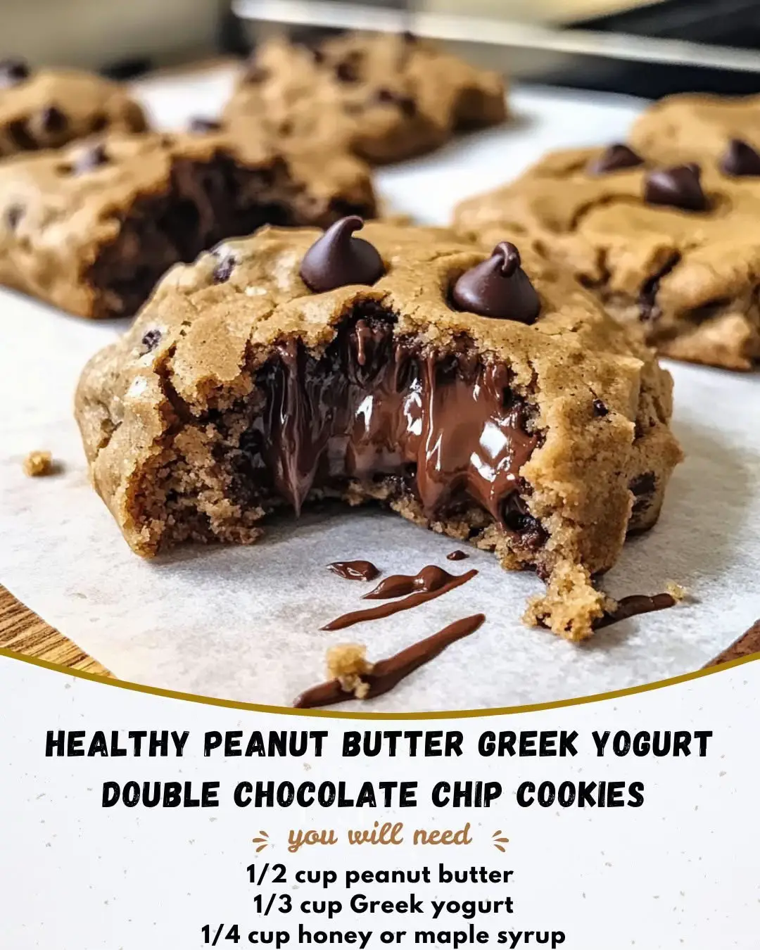 #creatorsearchinsights  Healthy Peanut Butter Greek Yogurt Double Chocolate Chip Cookies with Soft Centers Ingredients: 1/2 cup peanut butter 1/3 cup Greek yogurt 1/4 sugar maple syrup 1 egg 1 teaspoon vanilla extract 1/2 cup oat flour 1/4 cup cocoa powder 1/2 teaspoon baking powder 1/3 cup chocolate chips Directions: Preheat oven to 350°F (175°C) and line a baking tray with parchment. Mix peanut butter, yogurt, syrup , egg, and vanilla until smooth. Stir in oat flour, cocoa powder, and baking powder. Fold in chocolate chips. Scoop dough onto the tray and bake 8–10 minutes until set with soft centers. Kindly note that this recipes contain oat flour  so if you’re following keto diet , do not just eat everything 🤩🤣. #healthylifestyle #ProteinPacked #LowCarb #HealthyEating 