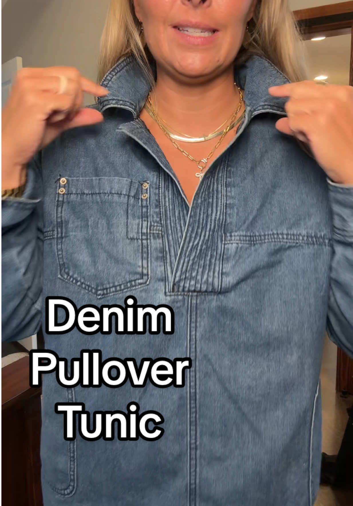 So classy 🙌🏼 immediately added to cart! I love the oversized fit, the pockets, it’s literally perfect! Easily dressed up or down. @Imily Bela #denimshirt #denimtunic #falloutfits #pullover #classystyle #momsover30 #momsover40 