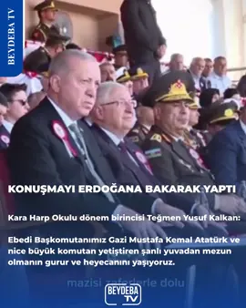 Kara Harp Okulu dönem birincisi Teğmen Yusuf Kalkan:  — Şanlı Türk ordusunun en genç teğmenleri olarak;  — Ebedi Başkomutanımız Gazi Mustafa Kemal Atatürk ve nice büyük komutan yetiştiren şanlı yuvadan mezun olmanın gurur ve heyecanını yaşıyoruz. #fyf #türkiyem #erdoğan
