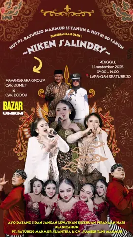 Ojo lali lo... Minggu 14 september 2025 ramaikan bolo..  ada bazar UMKM juga #nikensalindry #sraturejo #mayangkaranikensalindygroub #fyp #CapCut 