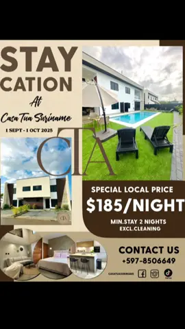 Staycation for Locals‼️‼️‼️‼️ book now at Casa Tua Suriname‼️‼️‼️ #fyppppppppppppppppppppppp #fyp 