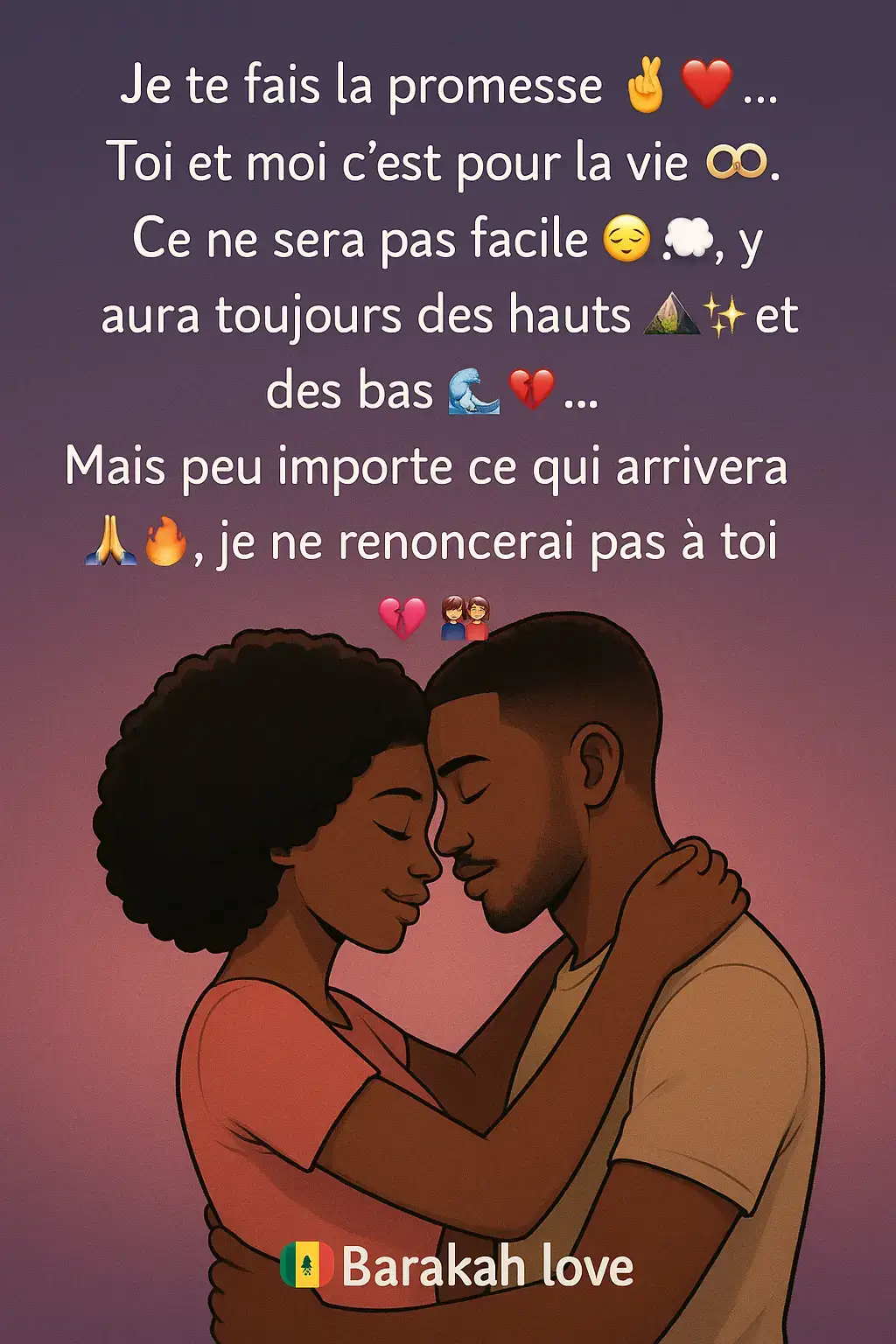 Un amour vrai, c’est tenir bon malgré tout 💞🔥. #LovePromise #TrueLove #BarakahLove 