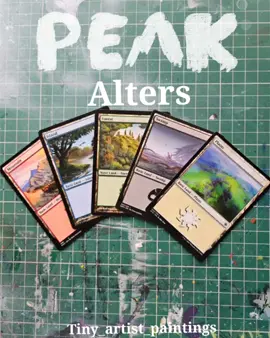 The full set together ⛰️🚁🎨 so happy I got to complete this commission and show you guys the journey ❤️  which one is your favourite? ___ #peak #bingbong #handmadecards #mtgcommander #mtgalters 