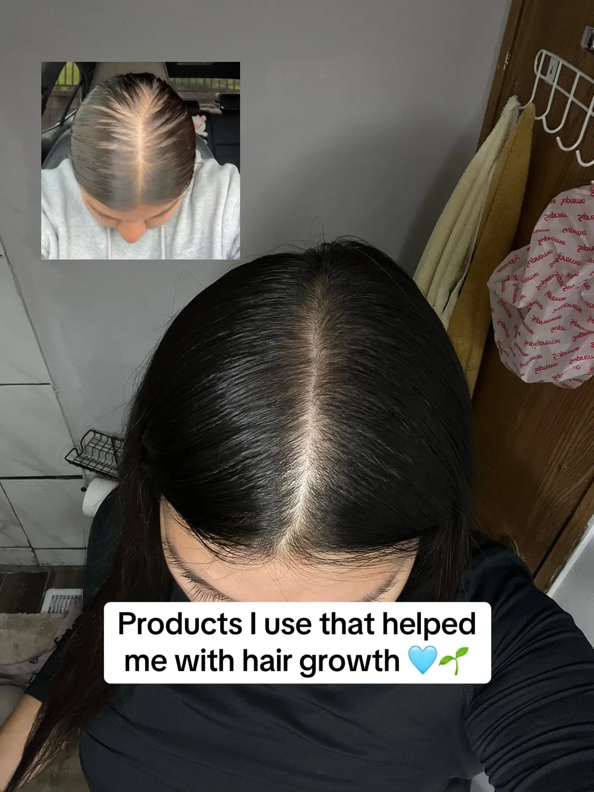 Hair care routine 🩵  #fyp #hairgrowthtips #haircare (Sorry for all the typos 😂)