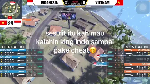 lagi dan lagi anak vietnam trs yg bikin curang dan berulah lagi….gabisa saingin indo ya vieatnam jdi pke cheat @YouTube : LORDShiALIEN @LARRYX9! REAL @Rendy R @RazorX! 🕷 @KeeL! @YouTube : Gyzenn FF @AURA AMAY #indonesia🇮🇩 #indonesiavsvietnam #pepengshot🇲🇨👽 #freefire_lover #fypage 
