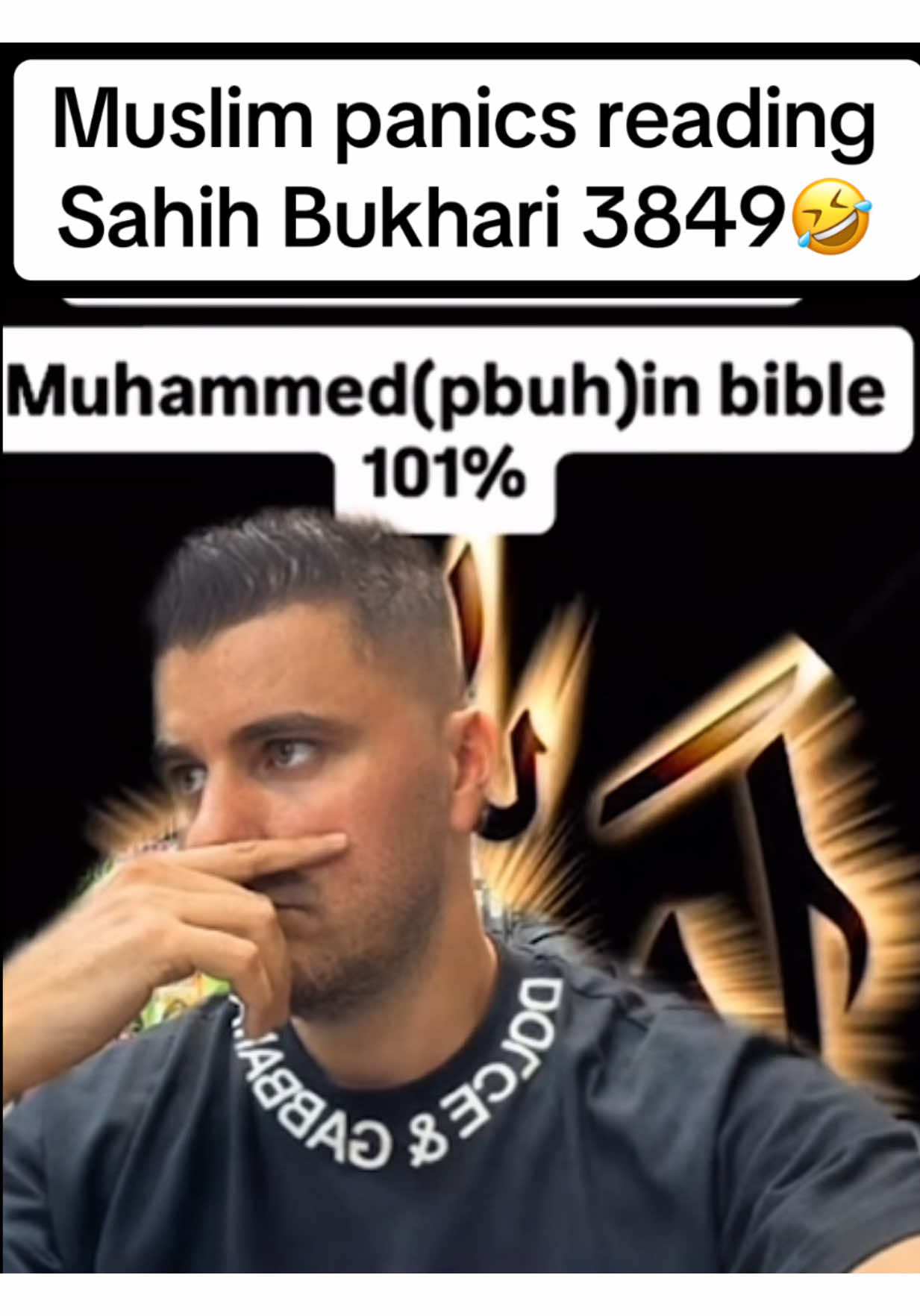 Muslim panics reading Sahih Bukhari 3849🤣 #JesusIsLord #GodisLove #Muslim 
