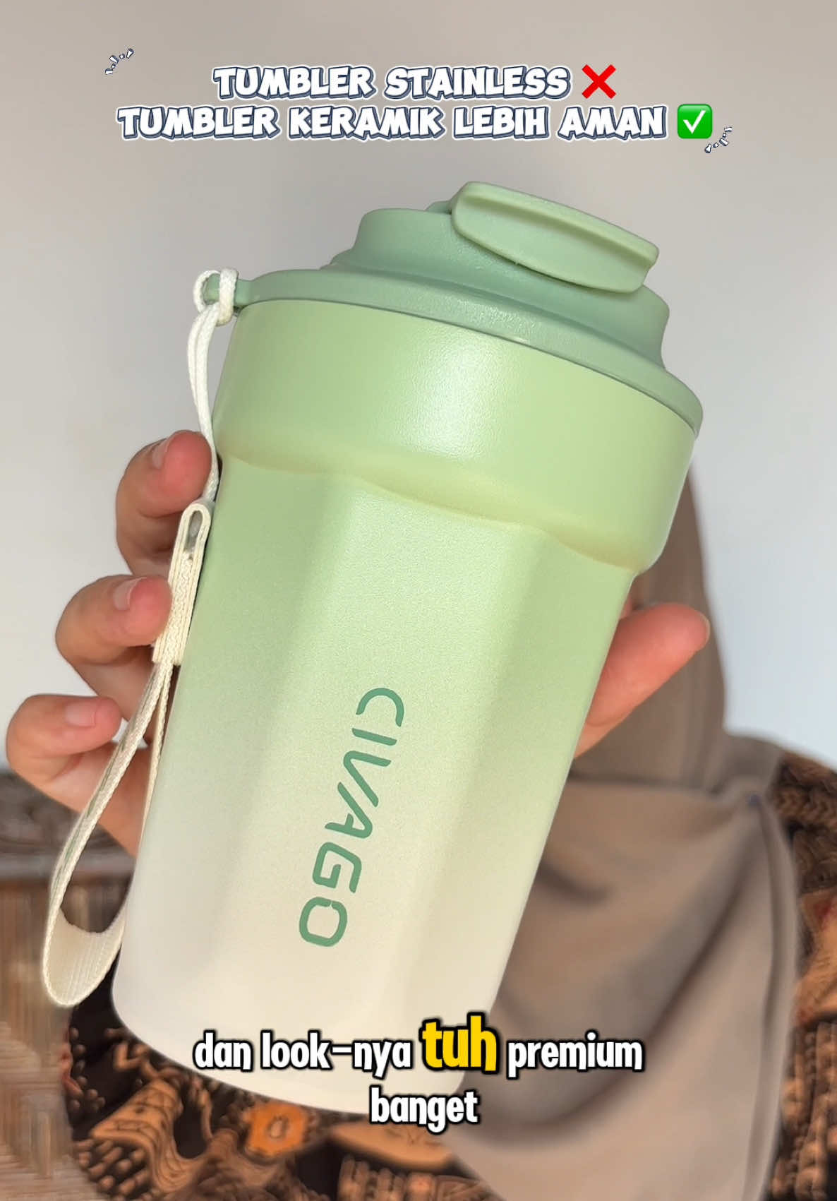 Tumbler Civago 350ml tahan air panas dan dingin cocok untuk tempat minum kopi es dll #tumbler #tumblercivago #civago #civagotumbler #tumblertahanpanas 