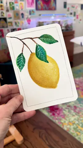 Supplies are my brand and are on my page https://www.adreamoradayart.com/ 24 color essential palette Watercolornpostcard Size 8 round brush Artist pens The white Uniball Signo gel pen is on my Amazon page https://www.amazon.com/shop/influencer-99922a4c?ref_=cm_sw_r_apin_aipsfshop_HKACH101Y2AGJB5Q6PMA&language=en_USi #watercolortutorial #complementarycolors #paintalemon