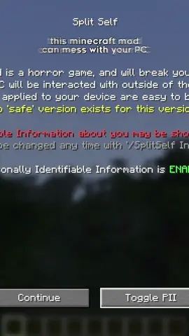 this mod knows who you are... split self #minecraftmods #minecraftmoments #minecrafthorrormods #mcyt #splitself #splitselfmod #horrormod
