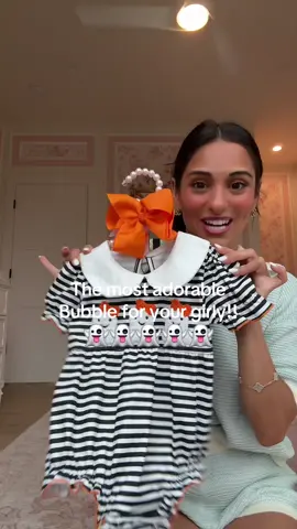 OMGG!!! Your little BOO thang is going to look sooo adorable in this perfect outfit!! This bubble couldn't be more adorable & is sooo soft!!  #fallclothes #babygirl #halloween #babyoutfit #babyclothes 