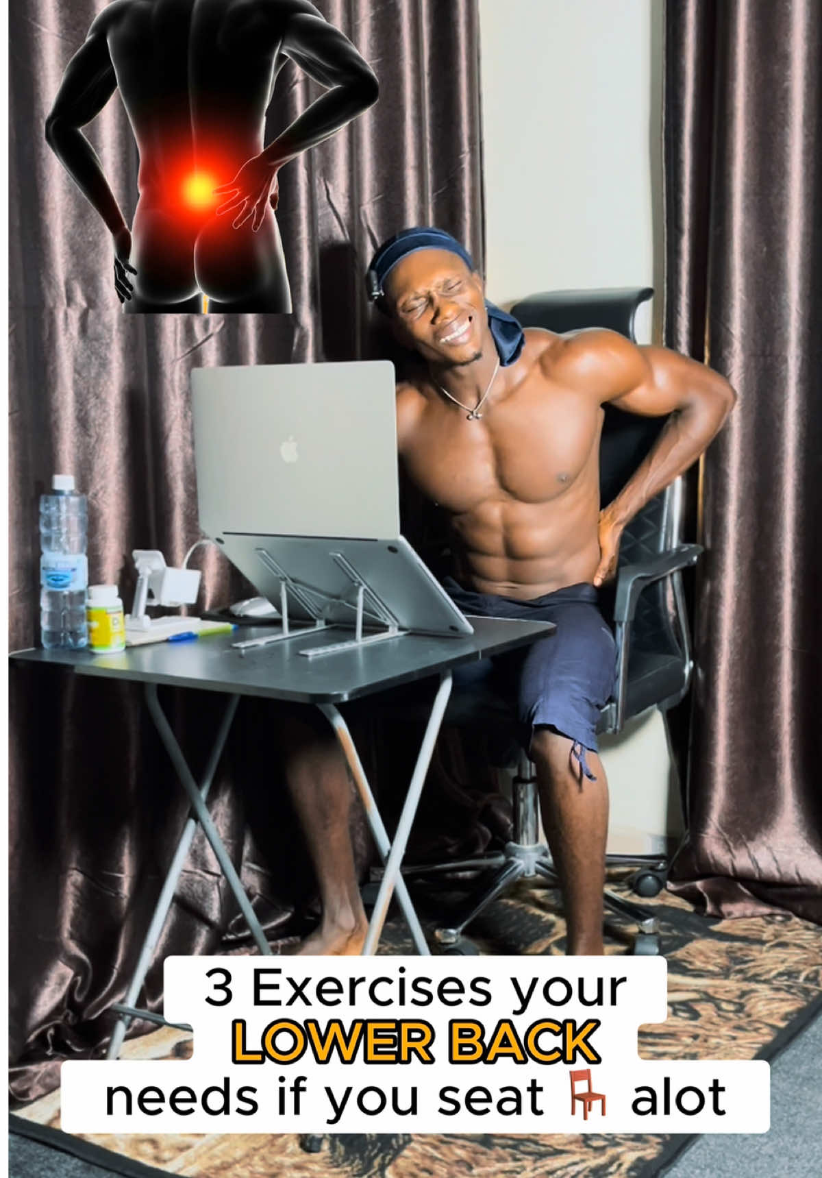 LOWER BACK PAIN | BACK MOBILITY ⤵️ Do you sit too much because of the nature of your job and Struggle with a lower back pain ?  Here are 4 exercises that can help. These movements focus on improving Lumber spine mobility (Lower back mobility) and strength, as well as opening and strengthen the hip flexors. Together, these areas support posture, reduce tension, and can ease certain types of back pain. These movements may help some people and not others. Move slowly to see if they work for you. #lowerbackpain #lowerbackpainrelief #backpainexercises #backmobility #fitnessmotivation