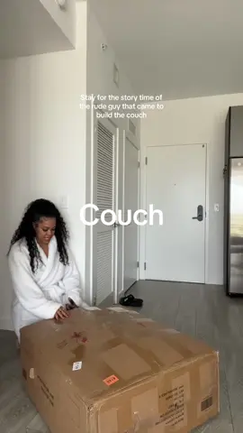 Adulting update: I finally got a couch 🛋️✨ Anyways, I finally got my couch and I hate it so that’s great- my mom bought it for me so thank you mom she was like are you sure you want a green couch? I should’ve listened to her and got a beige couch  ##amazoncouch