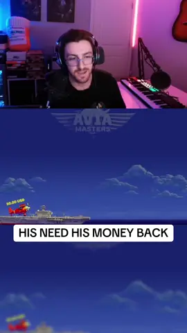 HIS NEED HIS MONEY BACK #kick #streamer #pilot #plane