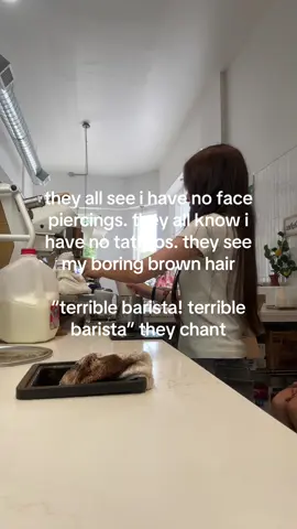 terrible barista! terrible barista!  edit: i took my hair down for the video only i looked chuzz pls stop the discourse 🥲 #ridgewoodcoffeecompany #coffeetok #fyp #baristatok #coffeeshop 