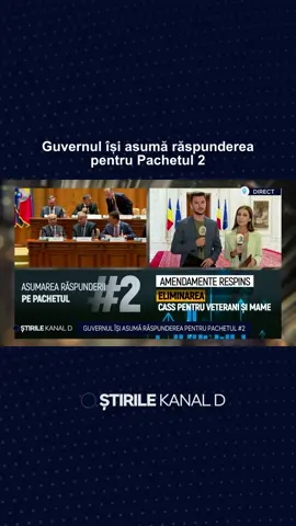 Guvernul Bolojan își asumă răspunderea în Parlament pentru măsurile din pachetul doi fiscal. 🔵 După ce proiectul privind reforma administrației locale a fost amânat, astăzi au fost și mai multe amendamente ale PSD care nu au trecut. #stirilekanald #kanaldromania #guvern #raspundere #iliebolojan #reforme #pachetuldoi #amendamente 