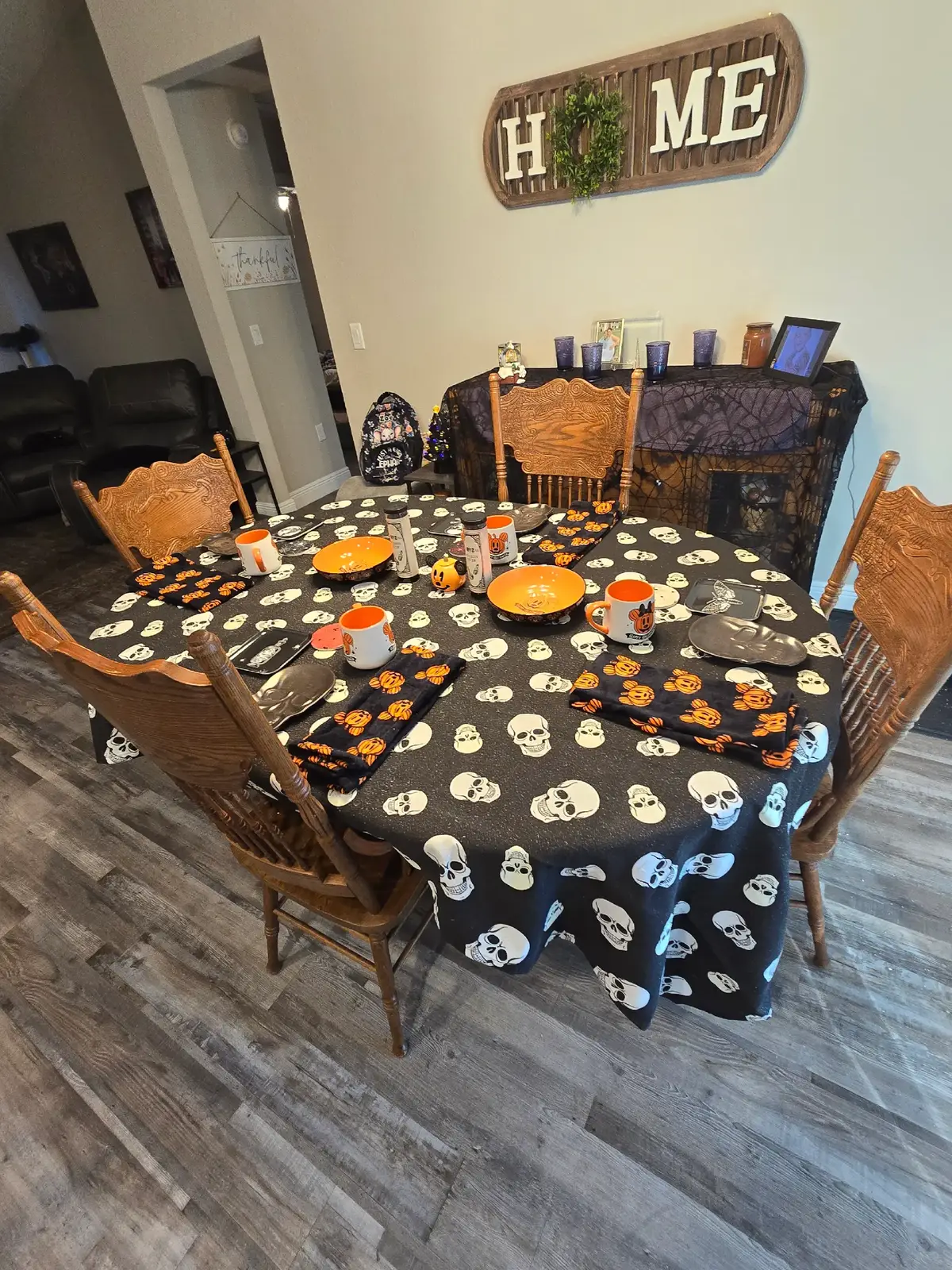 so mom today had us working on putting Halloween stuff up in house not all there yet plus next weekend she wants outside done lol #halloween #spookyseason 