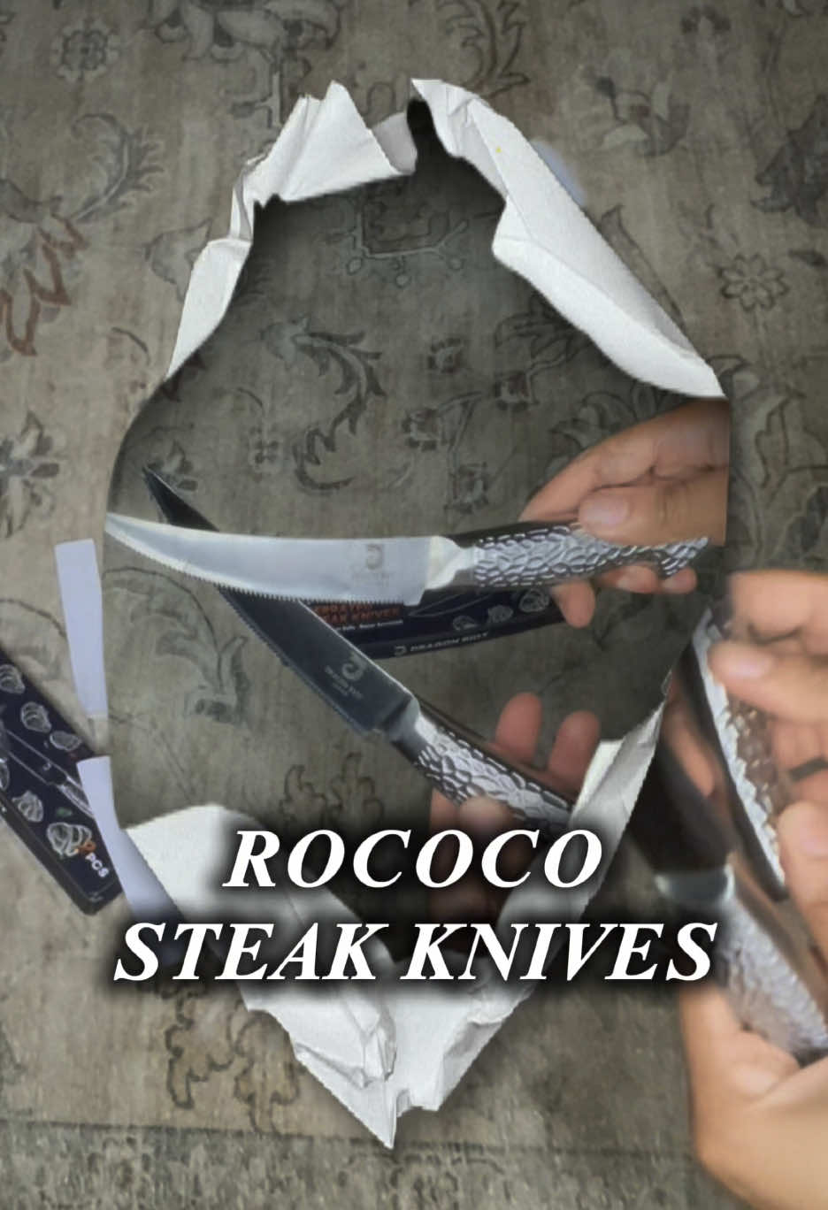 Unbox PR From Rococo With Me Thank You So Much I Love Them! These Steak Knives Cut So Smooth 🫶🏽 #CapCut #rococo #steak #knives #unboxing #pr #prunboxing #prhaul #chicago #chicagotiktok #chicagoinfluencer #contentcreator #influencer #microinfluencer #fyp #haul #unboxwithme #unboxingvideo #haultok #cooking #BlackTikTok #gifted #tiktokshop 