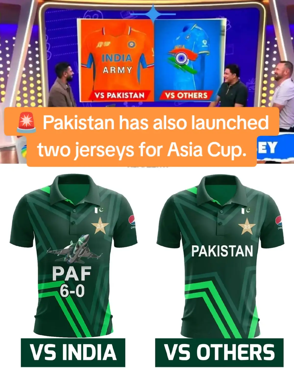 🚨 Pakistan has also launched two jerseys for Asia Cup.