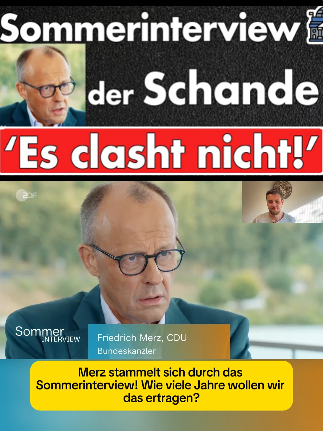 Merz stammelt sich durch das Sommerinterview! Wie viele Jahre wollen wir das ertragen?