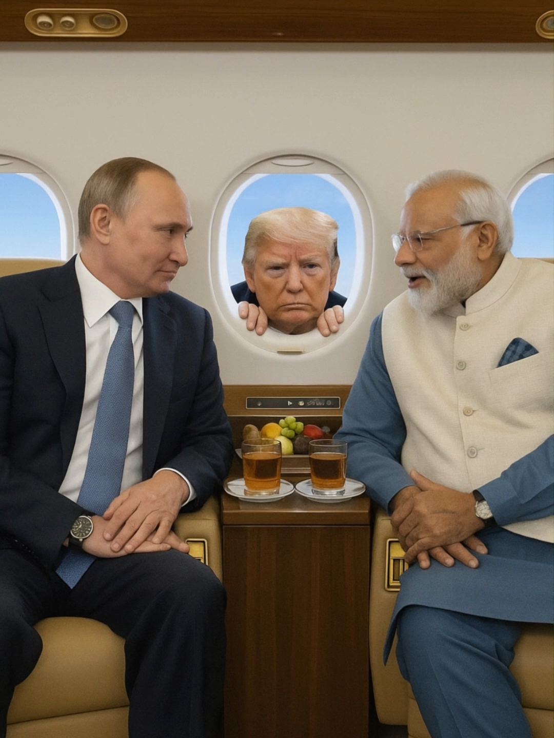 Putin and Modi fly to China. Trump flies down #ai #aivideo  #aishorts #trump #p#putih #modi #china #india #russia