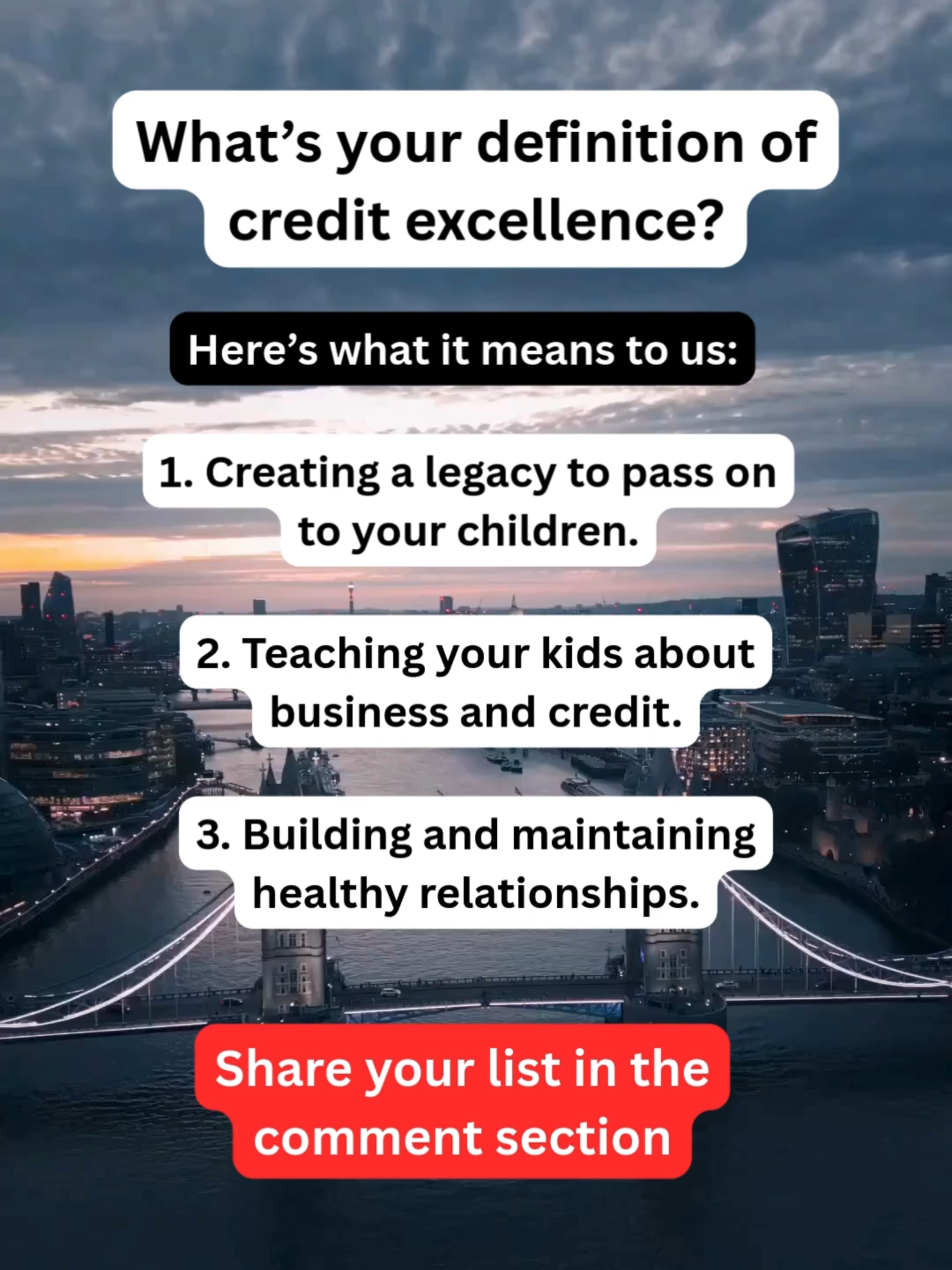 Credit excellence is about more than just numbers, it's about creating a legacy for your kids, teaching them the ins and outs of business and credit, and nurturing meaningful relationships.  Imagine looking at your credit score and grinning from ear to ear!  If that sounds like a dream, slide into our DMs, and we'll take care of it all for you!  Prefer to tackle it solo? No worries! We’ve got awesome guides waiting for you to download.  Check them out here: https://myworkspace5e690.myclickfunnels.com/credit-mastery Let’s make your credit journey a breeze!  #CreditExcellence #FinancialFreedom #LegacyBuilding #CreditScoreTips