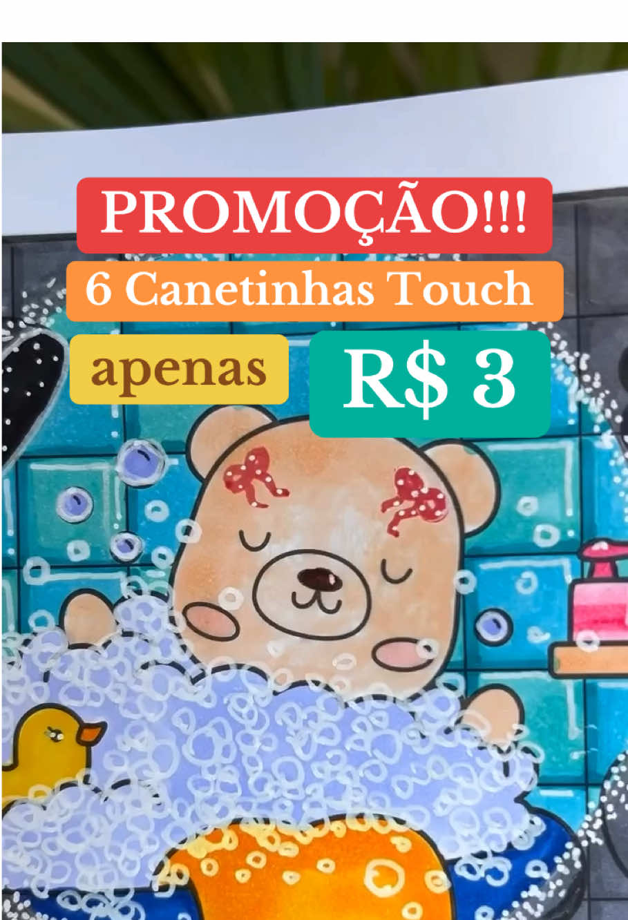 PROMOÇÃO!!! 6 Canetinhas Touch Ponta Dupla por apenas R$ 3 Clica no carrinho 🛒 pra garantir suas Canetinhas Touch antes que acabe 😉 #tiktokshop #tiktokshopchegou #tiktok99superofertas #touch #canetinhas 