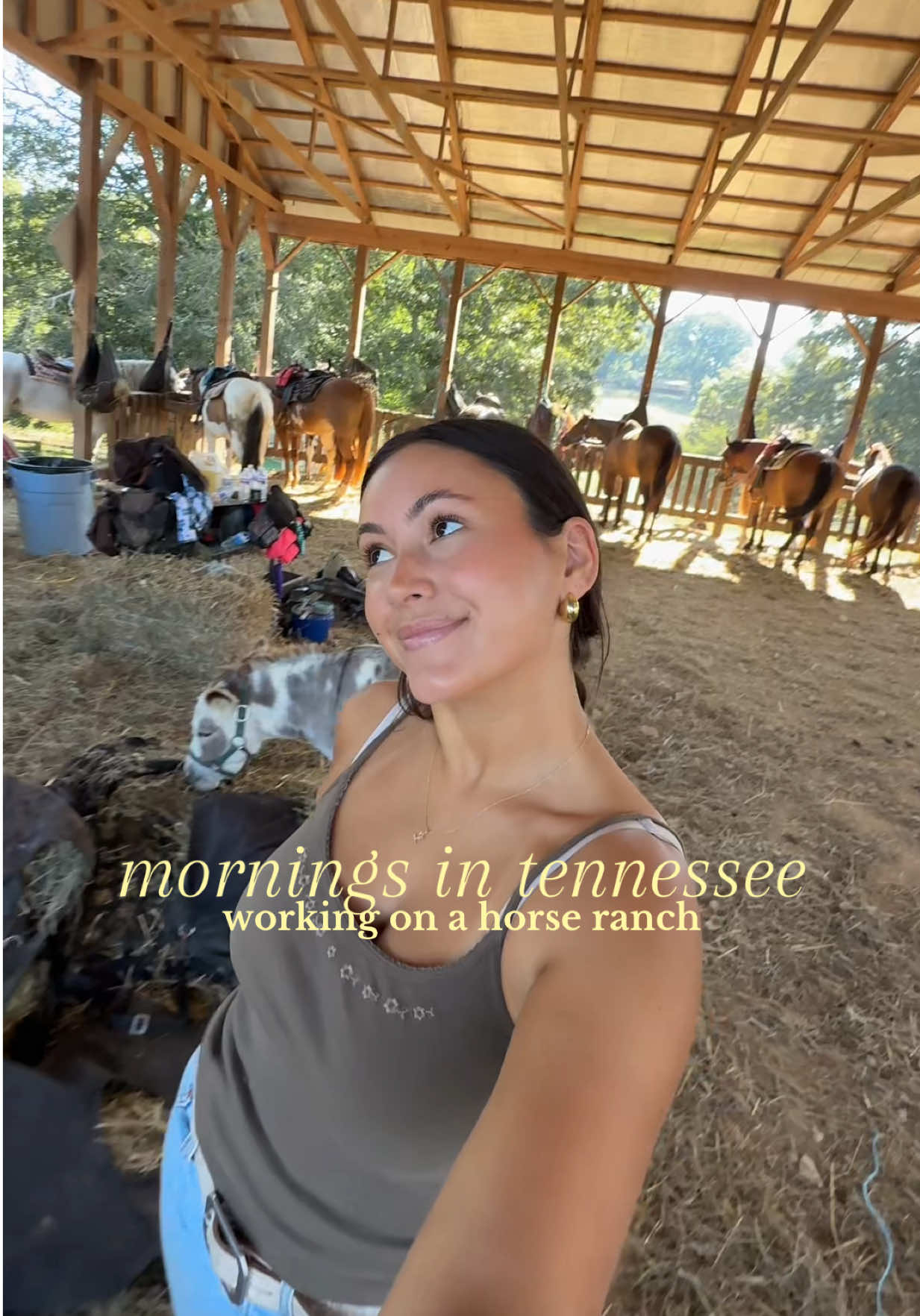 mornings in tennessee working on a horse ranch!! this is the best place ever if you’re wanting to come ride horses on your trip to nashville!! 🐴 #tennessee #horsegirl #nashvilletn #nashvilleactivities #cowgirl 